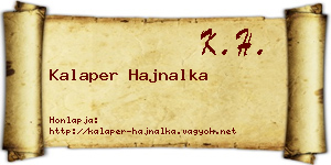 Kalaper Hajnalka névjegykártya